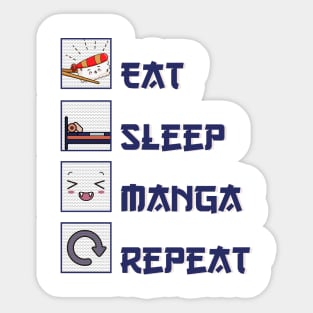 Eat Sleep Manga Repeat Sticker